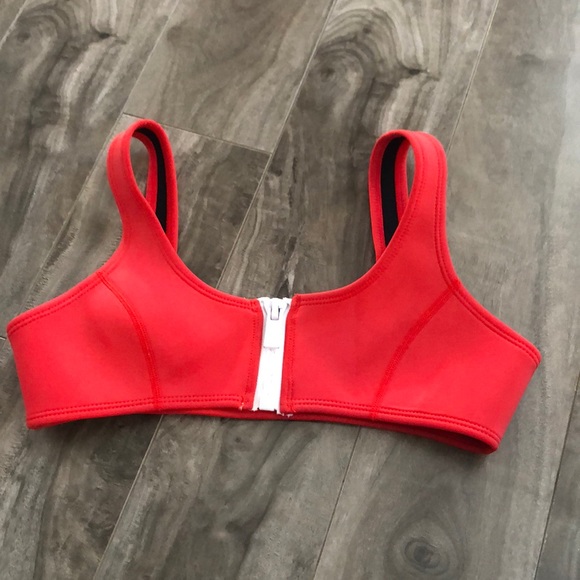 Hoaka red zipper bikini top - Picture 1 of 4